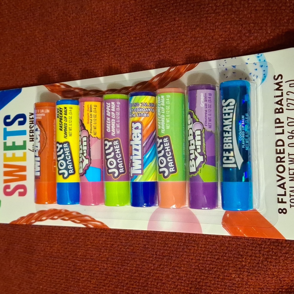 Sweets By Hershey Lip Balm 8 pc Candy Gum Mints Flavors Scents